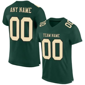 Custom Green Mesh Football Jersey with Cream