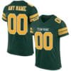 Custom Green Mesh Football Jersey with Gold