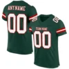 Custom Green Mesh Football Jersey with White-Red