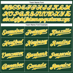 Custom Green Pinstripe Baseball Jersey with Gold-White - Image 2
