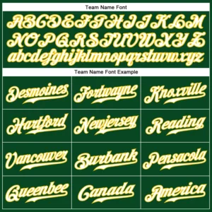 Custom Green Pinstripe Baseball Jersey with White-Gold - Image 2