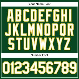 Custom Green Pinstripe Baseball Jersey with White-Gold - Image 3