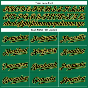 Custom Kelly Green Baseball Jersey with Black-Gold - Image 2