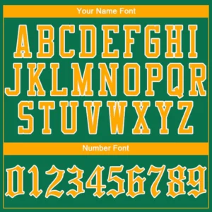 Custom Kelly Green Baseball Jersey with Gold-White - Image 2
