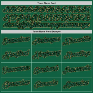 Custom Kelly Green Baseball Jersey with Kelly Green-Old Gold - Image 2