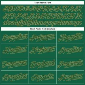 Custom Kelly Green Baseball Jersey with Kelly Green-Old Gold - Image 3