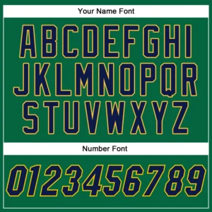 Custom Kelly Green Baseball Jersey with Navy-Gold - Image 3