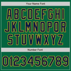 Custom Kelly Green Baseball Jersey with Navy-Gold - Image 3