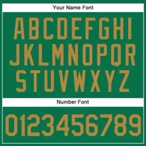 Custom Kelly Green Baseball Jersey with Old Gold - Image 3