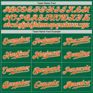 Custom Kelly Green Baseball Jersey with Orange-White - Image 2