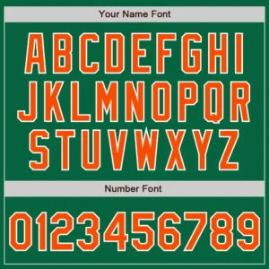 Custom Kelly Green Baseball Jersey with Orange-White - Image 3
