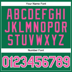 Custom Kelly Green Baseball Jersey with Pink-White - Image 3