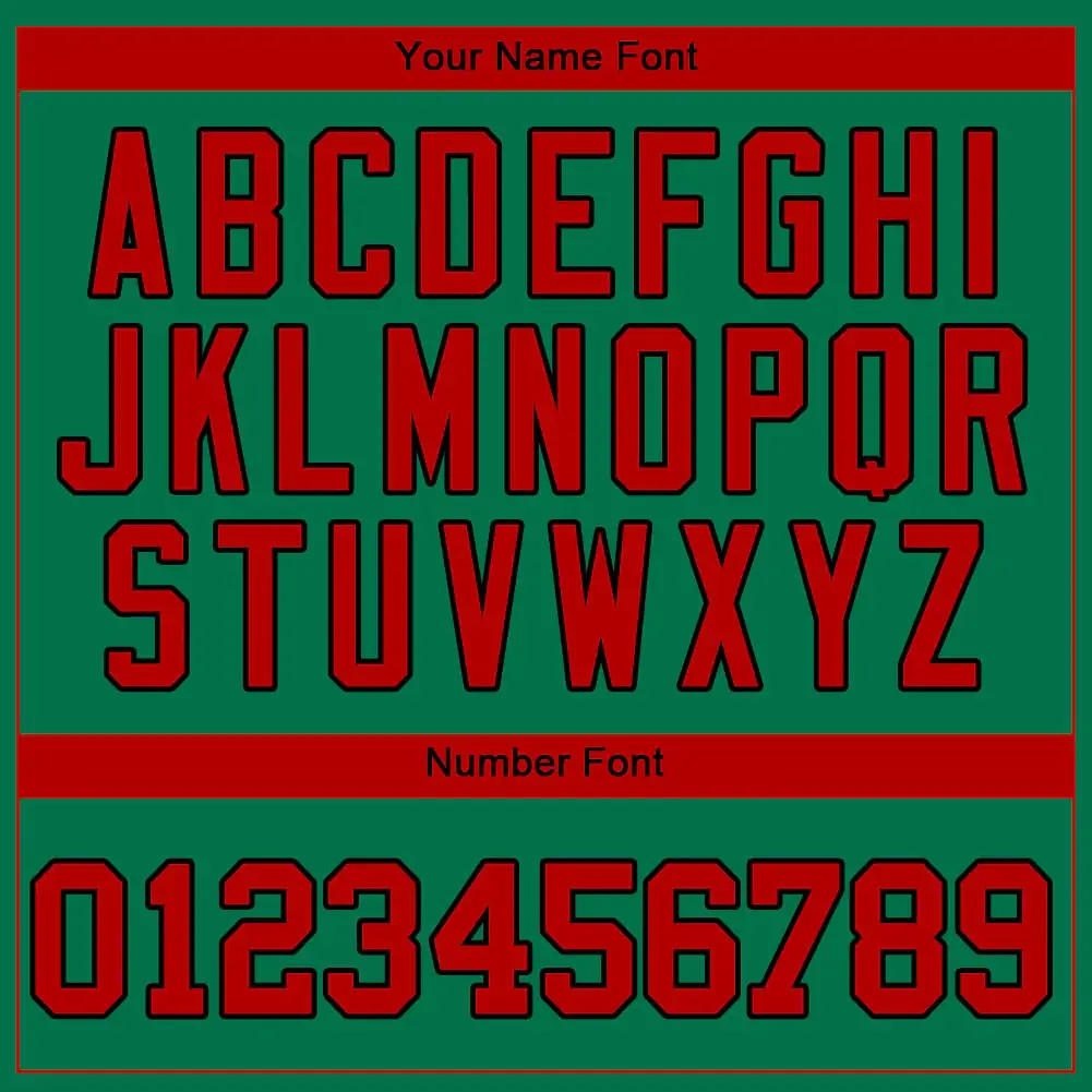Custom Kelly Green Baseball Jersey with Red-Black - Image 2