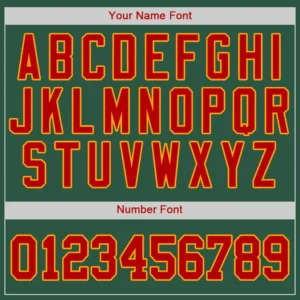 Custom Kelly Green Baseball Jersey with Red-Gold - Image 2
