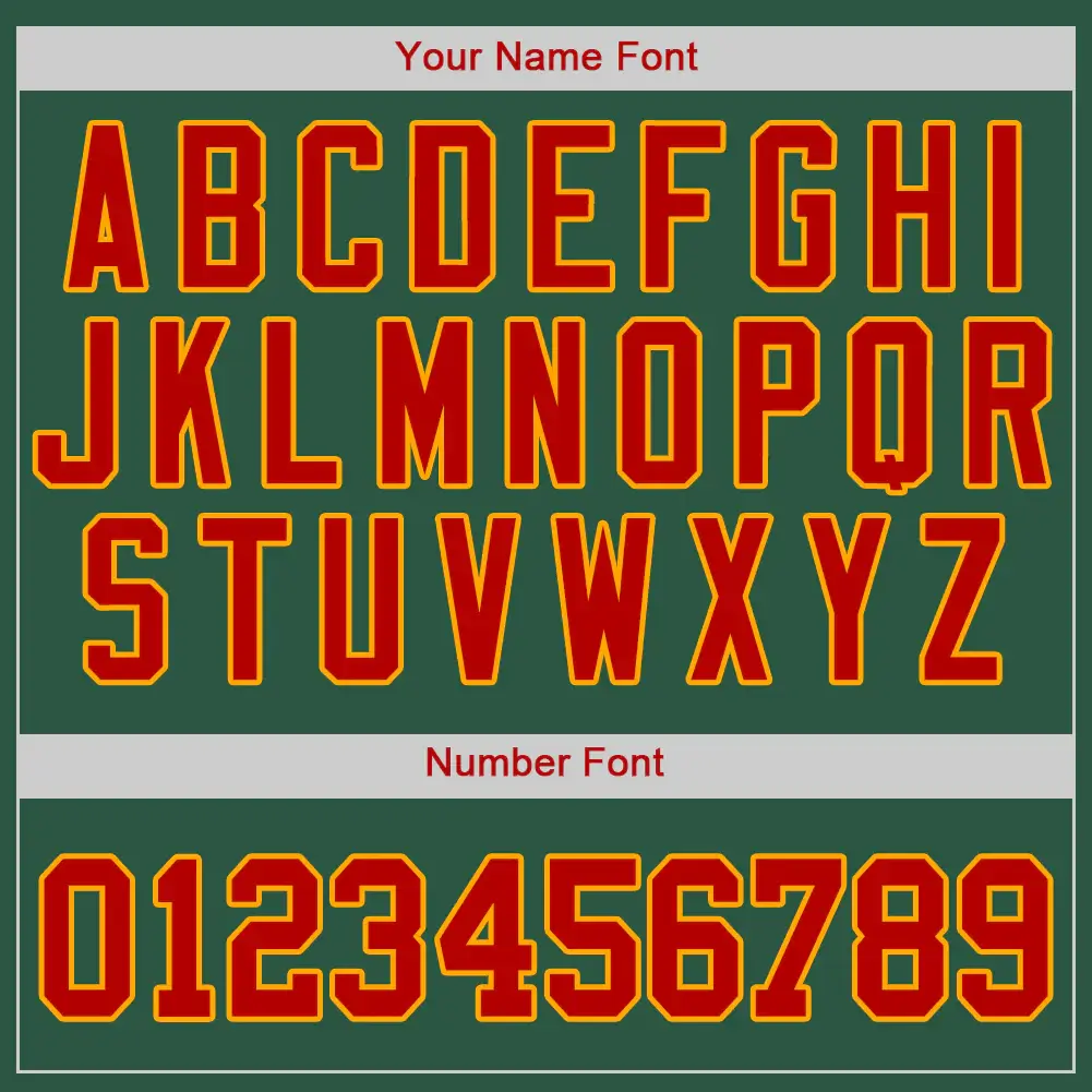 Custom Kelly Green Baseball Jersey with Red-Gold - Image 2