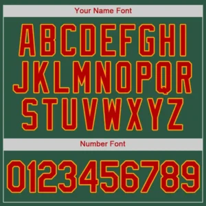 Custom Kelly Green Baseball Jersey with Red-Gold - Image 2