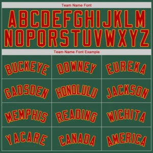 Custom Kelly Green Baseball Jersey with Red-Gold - Image 3