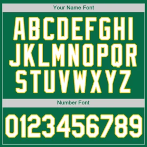Custom Kelly Green Baseball Jersey with White-Gold - Image 2