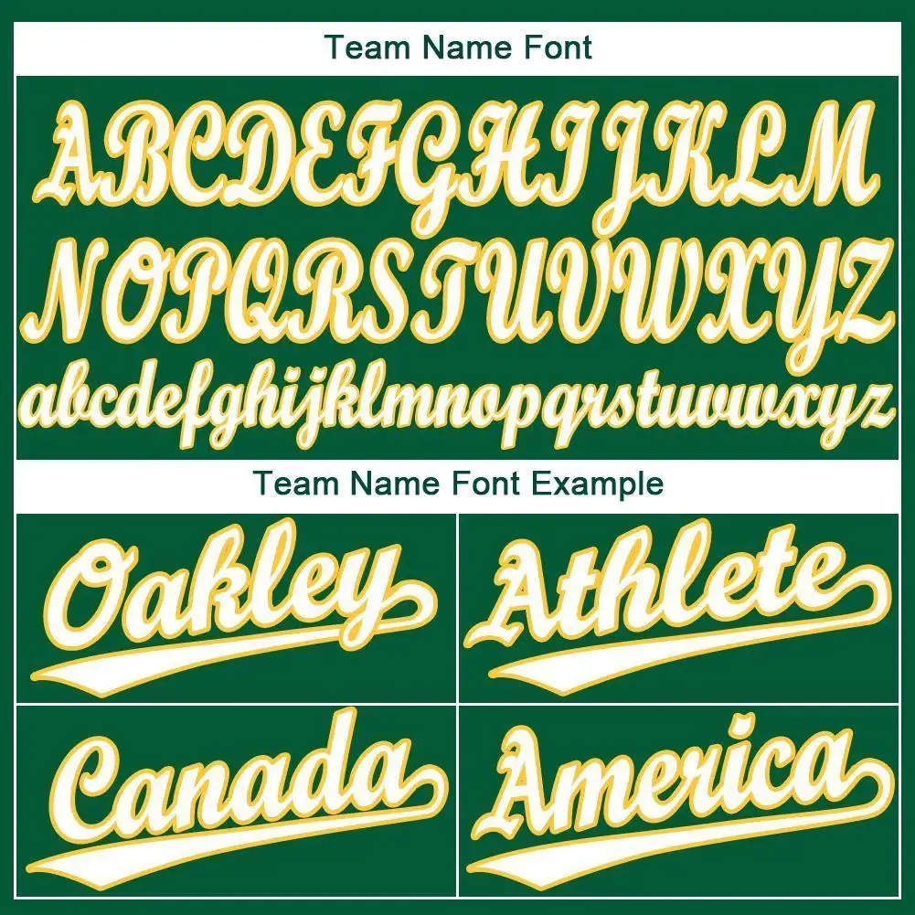 Custom Kelly Green Baseball Jersey with White-Gold - Image 3
