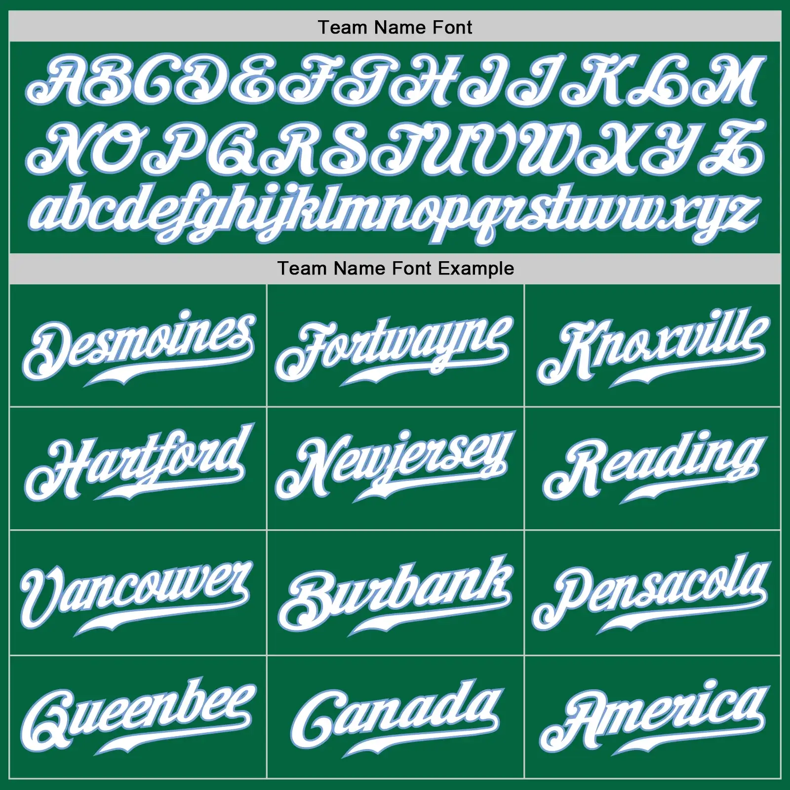 Custom Kelly Green Baseball Jersey with White-Light Blue - Image 2