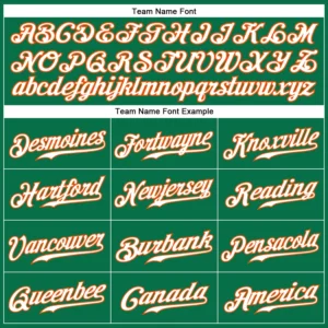 Custom Kelly Green Baseball Jersey with White-Orange - Image 2