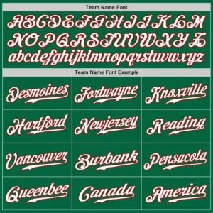 Custom Kelly Green Baseball Jersey with White-Red - Image 2