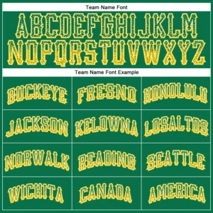 Custom Kelly Green Drift Fashion Baseball Jersey with Gold-White - Image 2