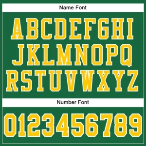 Custom Kelly Green Mesh Football Jersey with Gold - Image 3