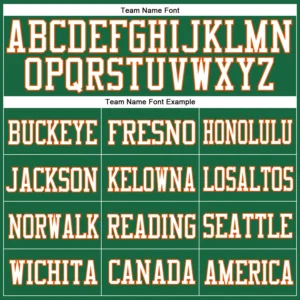 Custom Kelly Green Mesh Football Jersey with Orange - Image 2