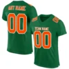 Custom Kelly Green Mesh Football Jersey with Orange