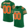 Custom Kelly Green Mesh Football Jersey with Orange