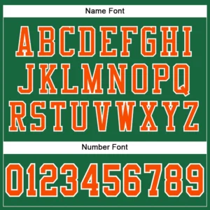 Custom Kelly Green Mesh Football Jersey with Orange - Image 3