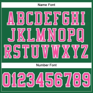 Custom Kelly Green Mesh Football Jersey with Pink - Image 3