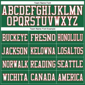 Custom Kelly Green Mesh Football Jersey with Red - Image 2