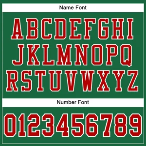 Custom Kelly Green Mesh Football Jersey with Red - Image 3