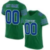 Custom Kelly Green Mesh Football Jersey with Royal