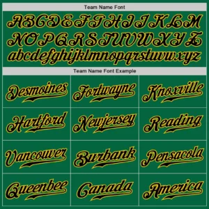 Custom Kelly Green Pinstripe Baseball Jersey with Black-Gold - Image 3