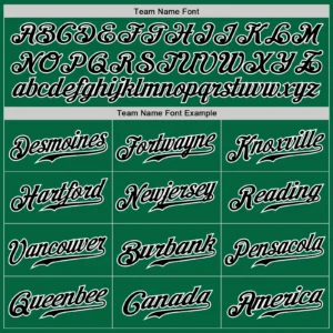 Custom Kelly Green Pinstripe Baseball Jersey with Black-White - Image 3