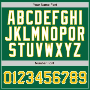 Custom Kelly Green Pinstripe Baseball Jersey with Gold-White - Image 2