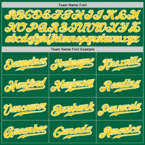 Custom Kelly Green Pinstripe Baseball Jersey with Gold-White - Image 3