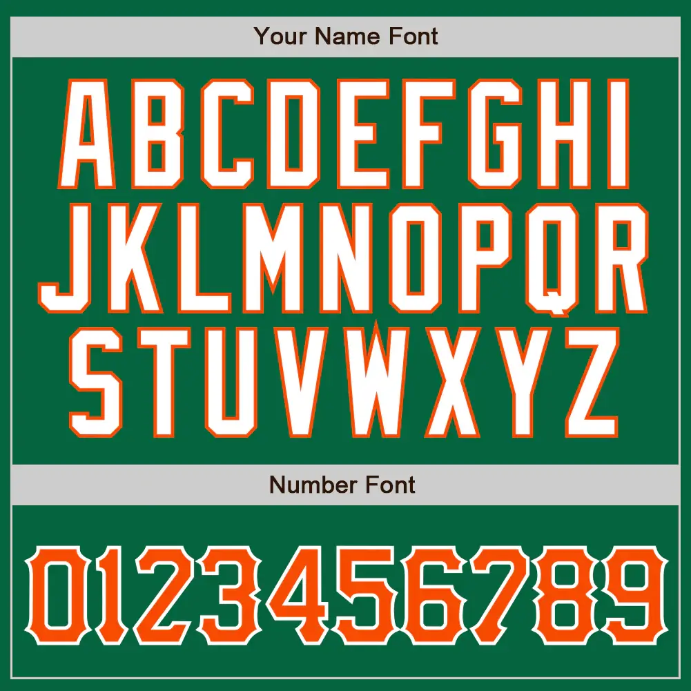 Custom Kelly Green Pinstripe Baseball Jersey with Orange-White - Image 2