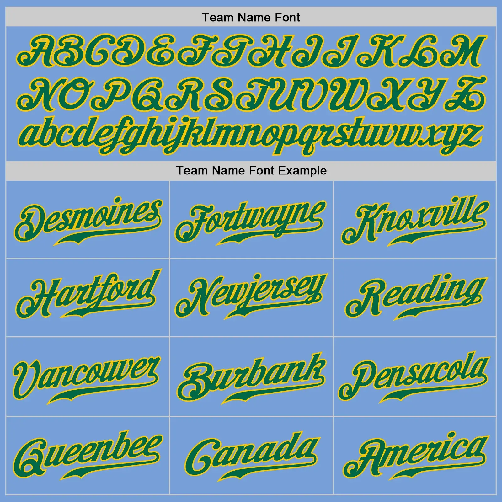 Custom Light Blue Baseball Jersey with Kelly Green-Gold - Image 2