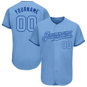 Custom Light Blue Baseball Jersey with Light Blue-Royal