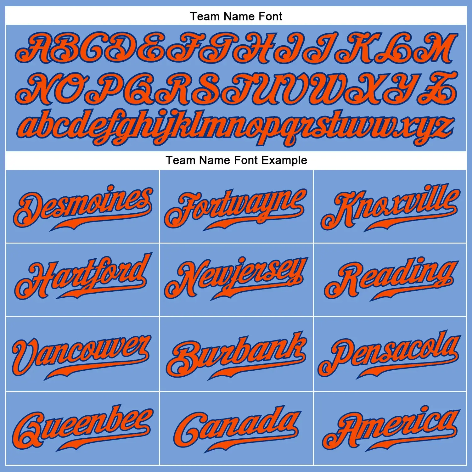 Custom Light Blue Baseball Jersey with Orange-Royal - Image 2