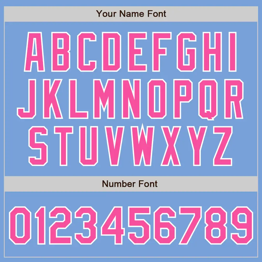 Custom Light Blue Baseball Jersey with Pink-White - Image 2