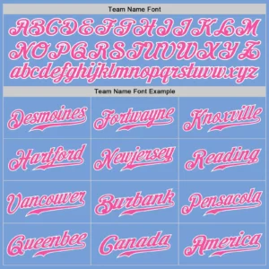Custom Light Blue Baseball Jersey with Pink-White - Image 3