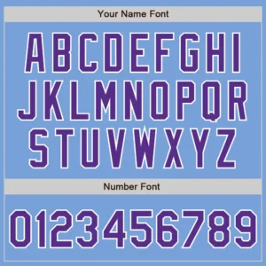 Custom Light Blue Baseball Jersey with Purple-White - Image 3
