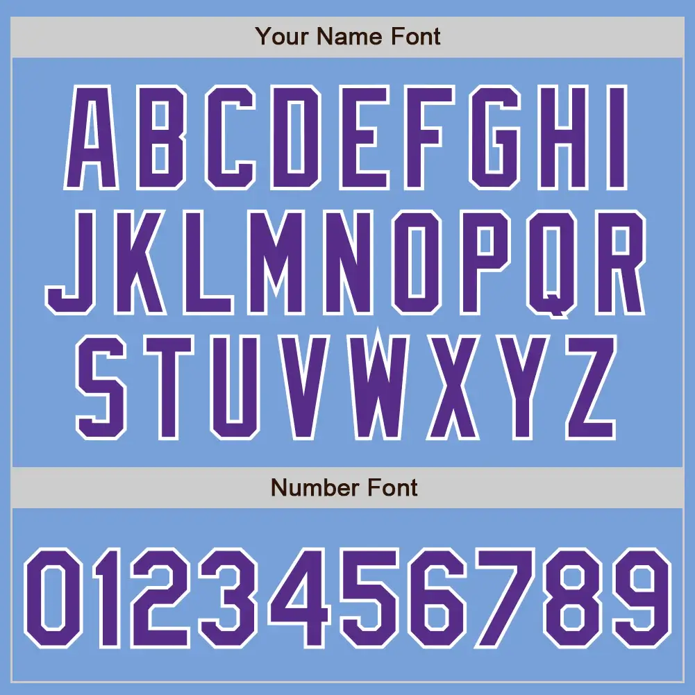 Custom Light Blue Baseball Jersey with Purple-White - Image 3