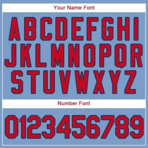 Custom Light Blue Baseball Jersey with Red-Navy - Image 2