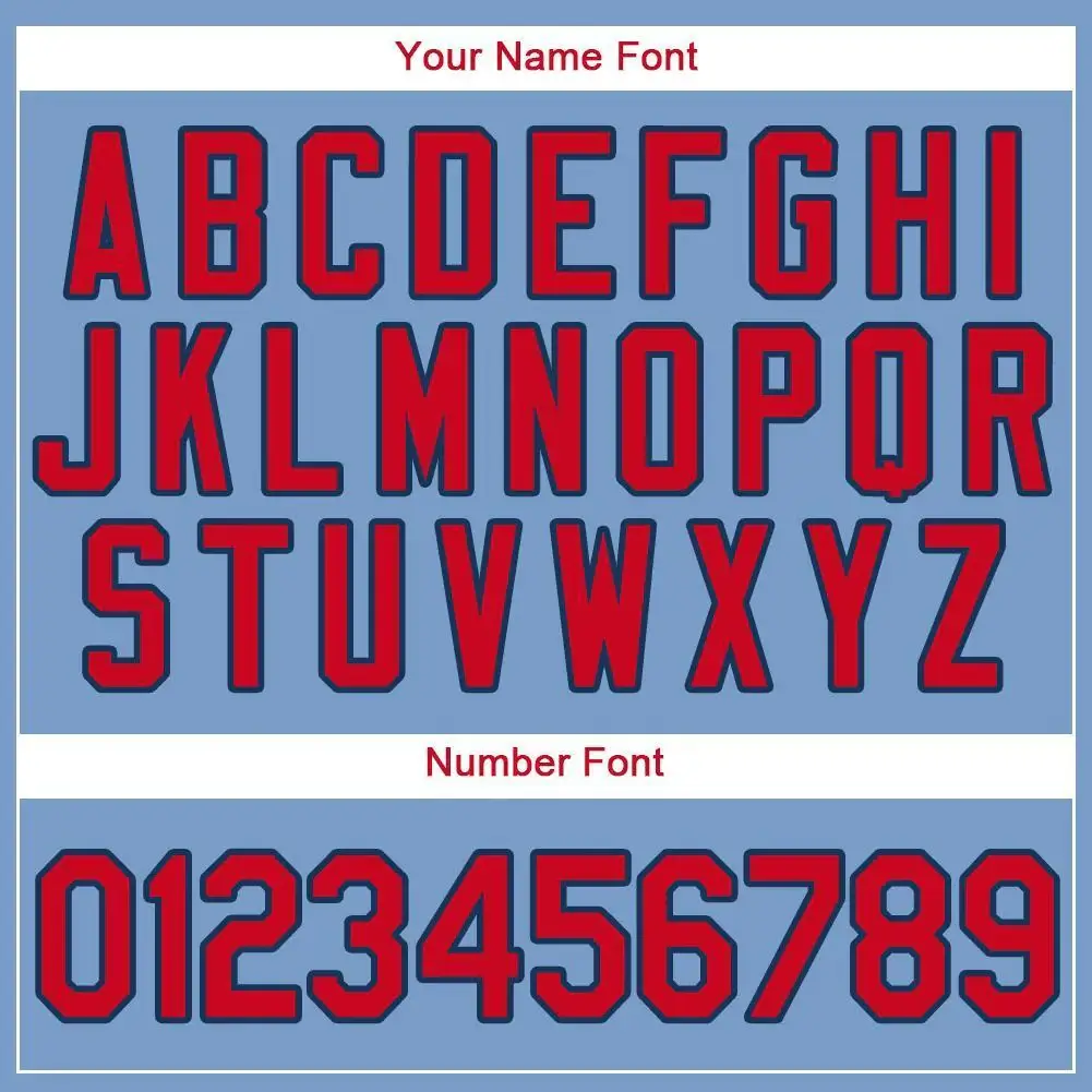 Custom Light Blue Baseball Jersey with Red-Navy - Image 2